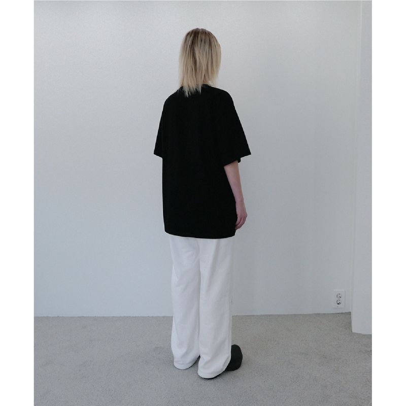 METALLIC RIBBON T SHIRT - BLACK