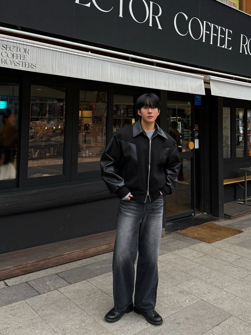 Bes black wide denim pants