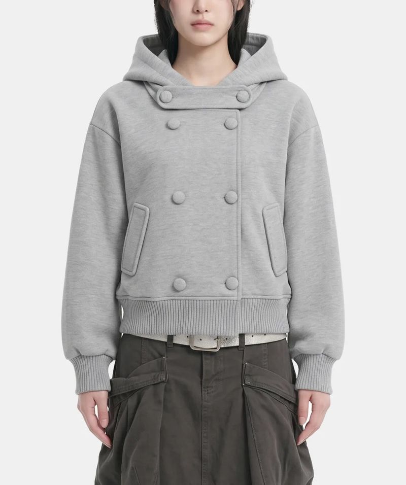 Milly Double-Button Hood Jumper