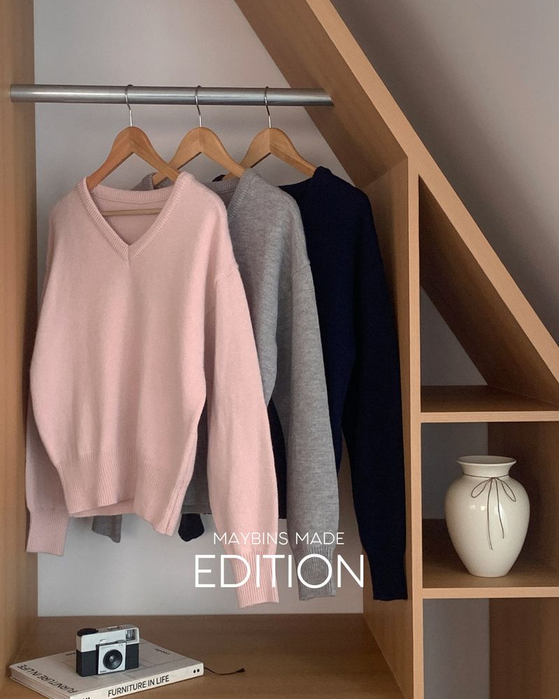 【MADE】V-neck basic knit