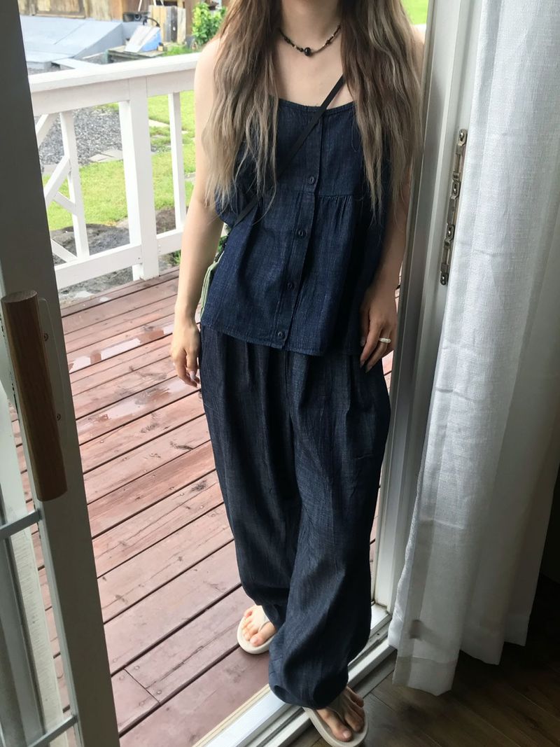Cherish denim set up sleeveless
