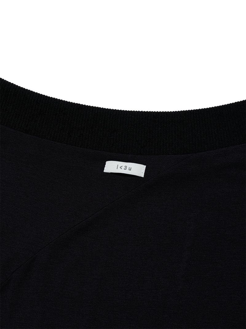 DRAPE BAND OFF-SHOULDER TOP(BLACK)
