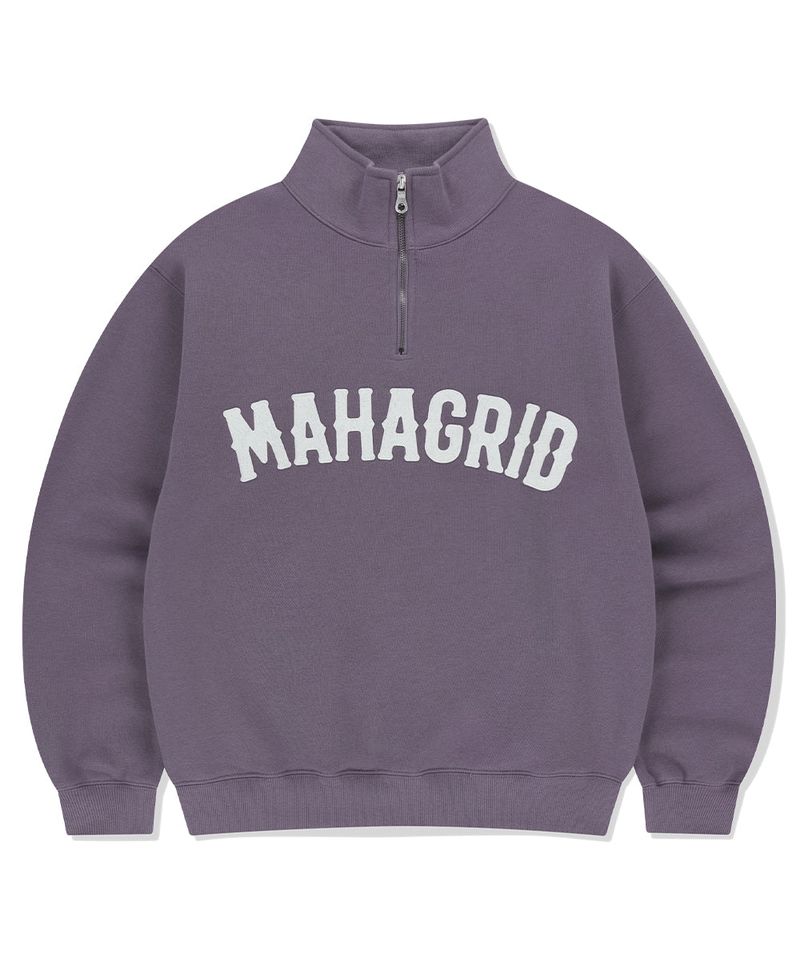 mahagrid（マハグリッド）の「アーチロゴアップリケハーフジップアップスウェットシャツ（トップス）」
