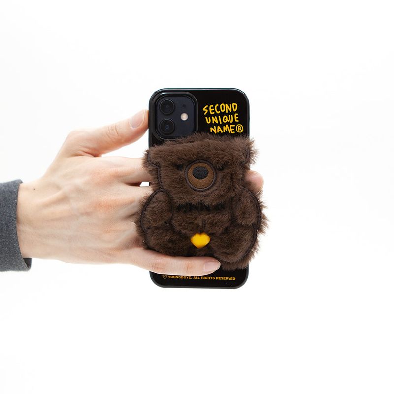 SUN CASE PATCH FUR BEAR DARK BROWN