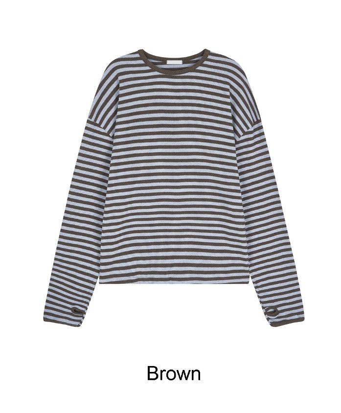 Iken Striped Waffle Crop Top