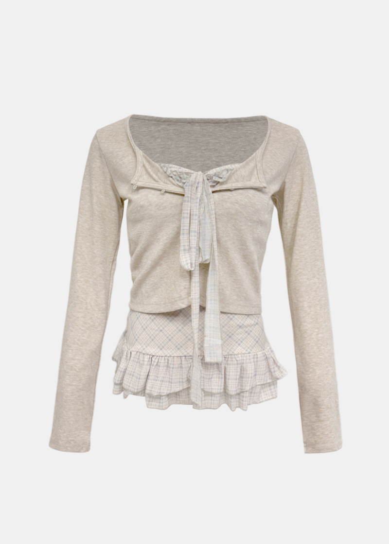 Jane Frill Top & Cardigan Set