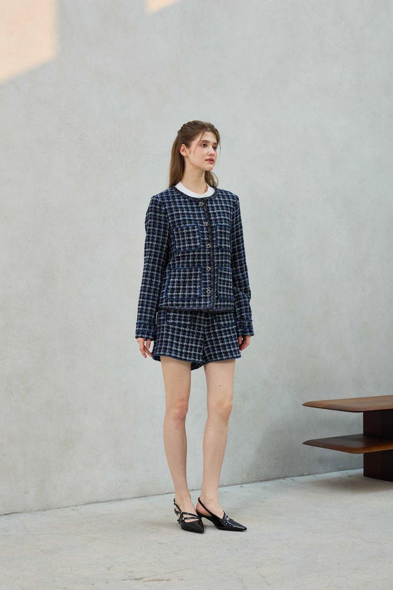 COMELY TWEED SHORTS PANTS / BLACK