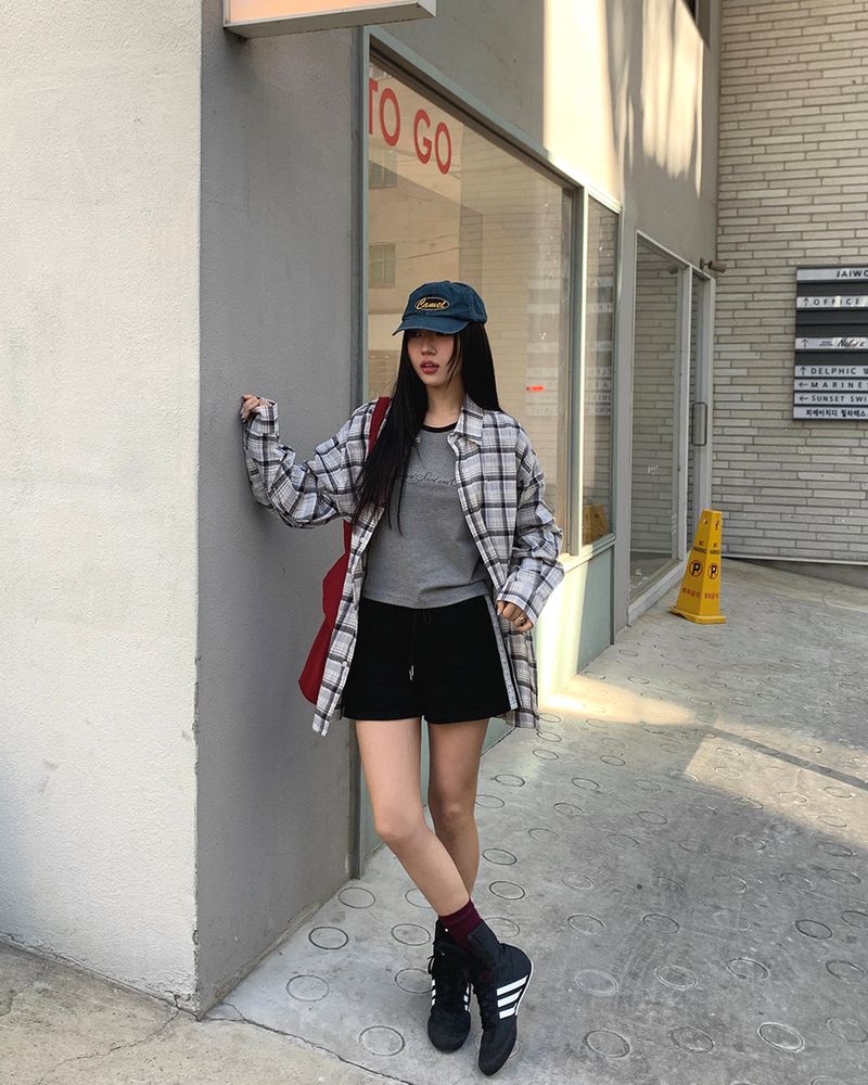 [ORIGINAL] Curry Summer Check Oversized Shirt