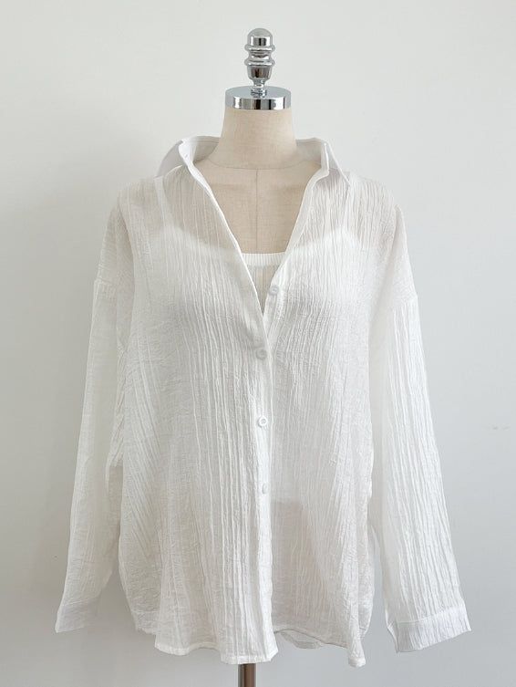Sisle knit sleeveless wrinkle shirt set