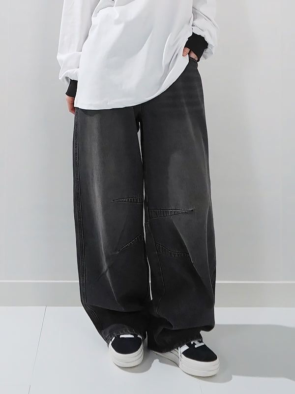 KIXI（キッシー）の「(UNISEX) Pintuck Wide Denim Pants（Pants）」