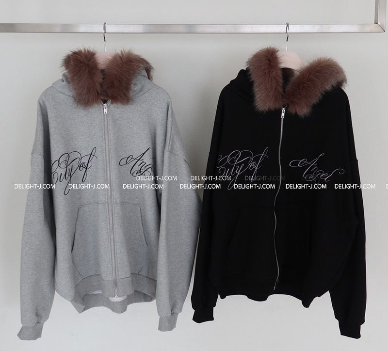 AKI lettering hoodie zip-up
