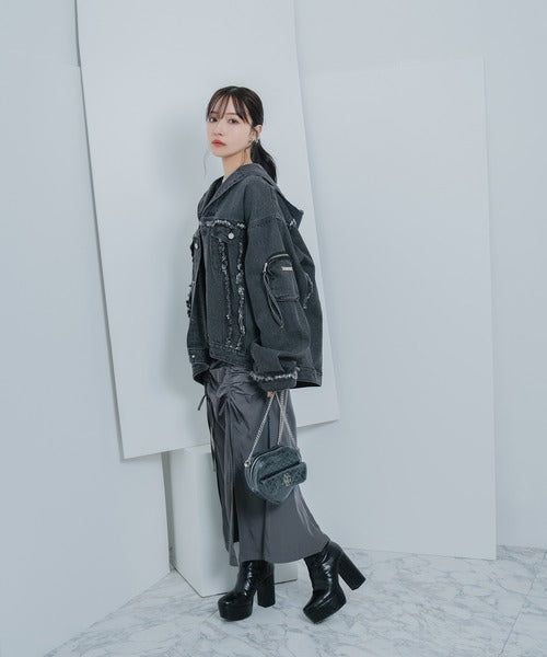 UNISEX フーディデニムジャケット