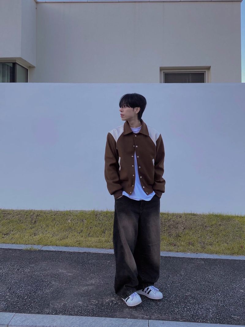 Mud Washing balloon denim pants