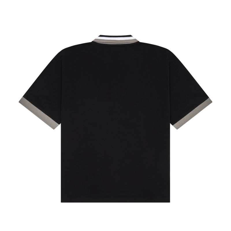 DVRK PRIVÉ BUTTONLESS LINED POLO - BLACK