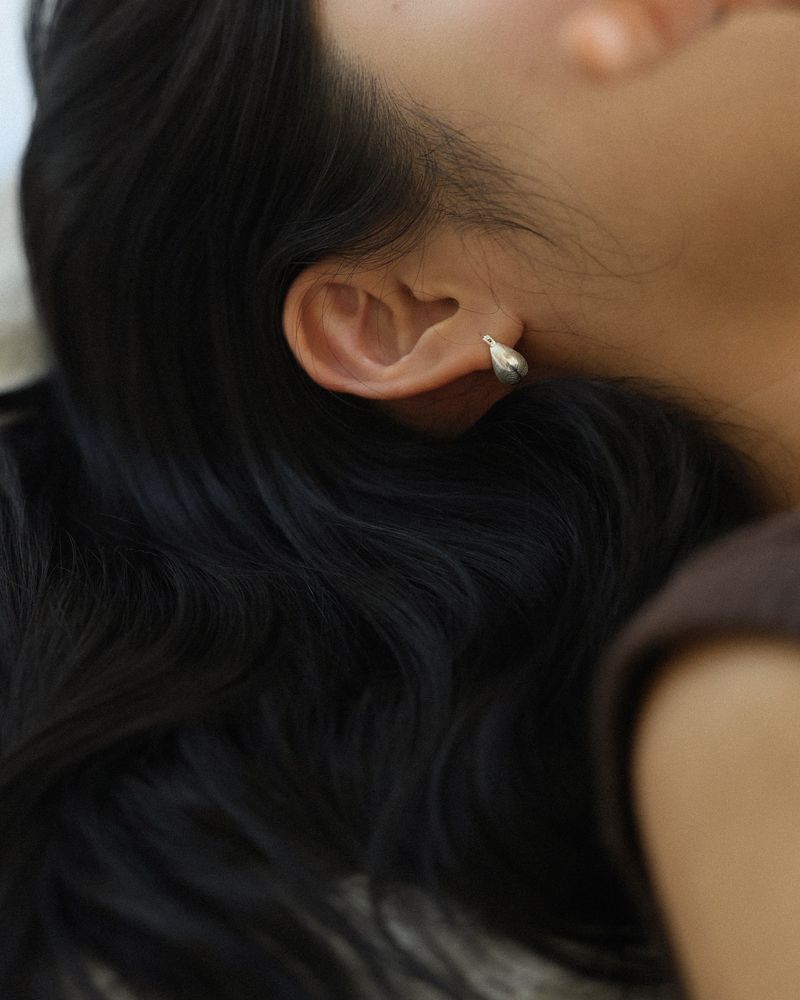 Puff puff earring (silver)