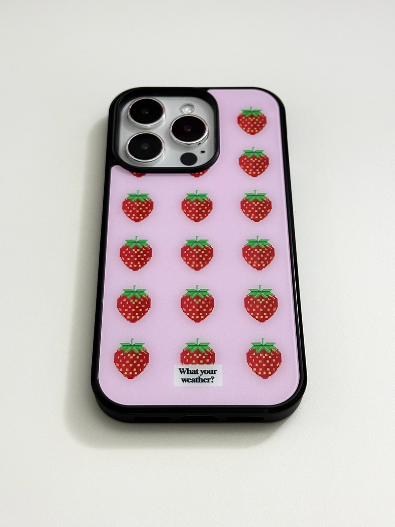 fruit tetris glass bumper case-strawberry