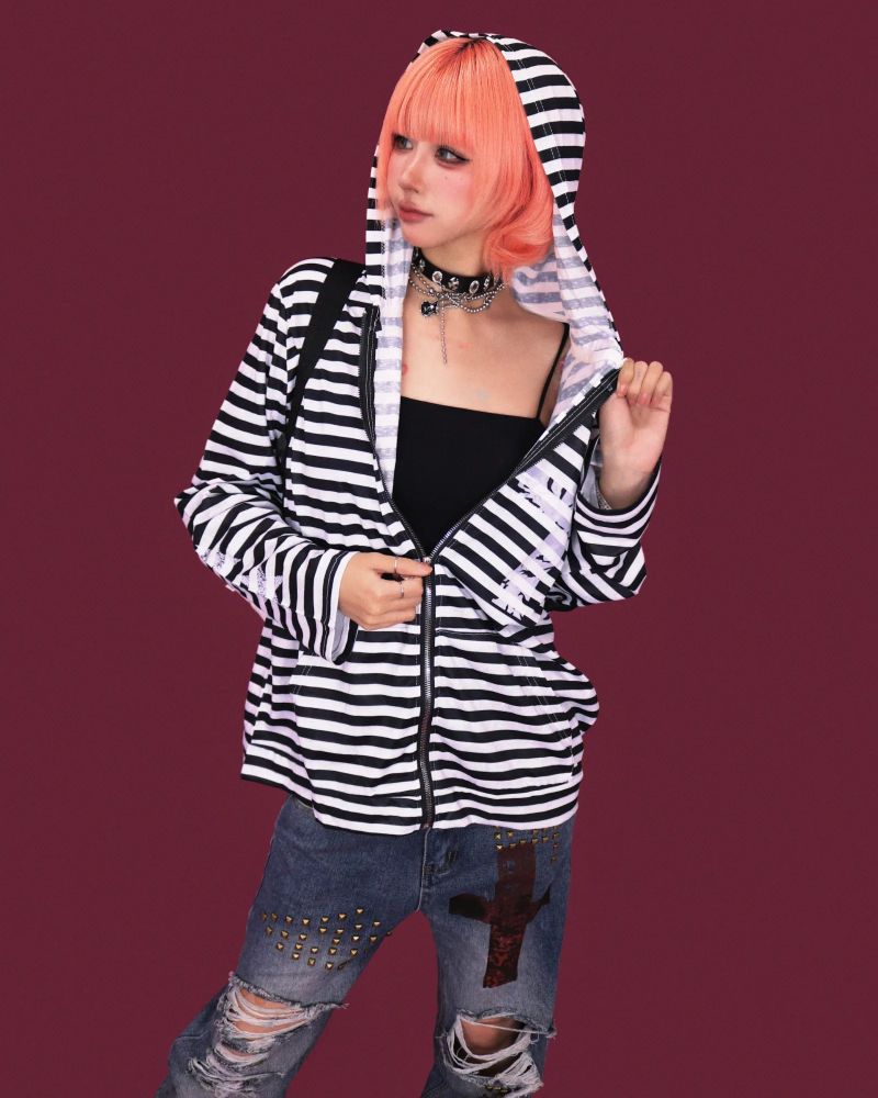 punky damage baggy denim pants