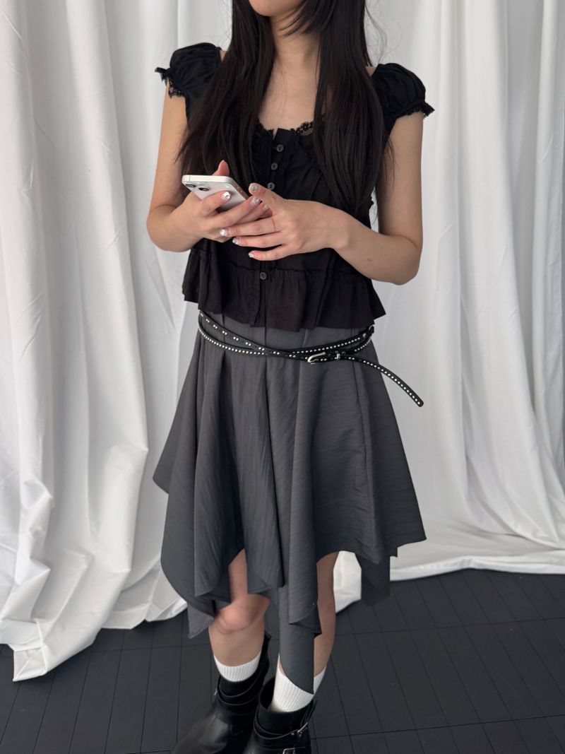 Stephen Lace-Ruffle Blouse