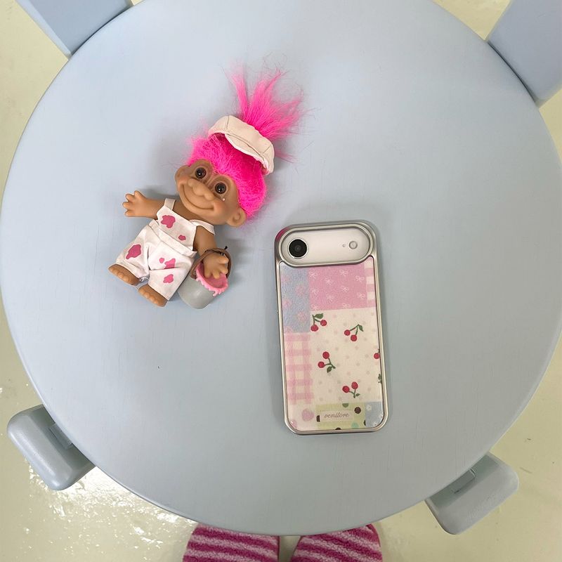 [MADE][Glass Silver Bumper Case]  Knit Patchwork Case ⋆ patch