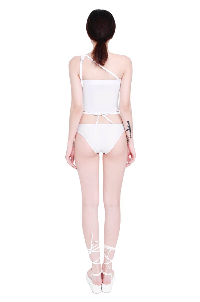 4-way multi tricot jersey span crop tube top (white)