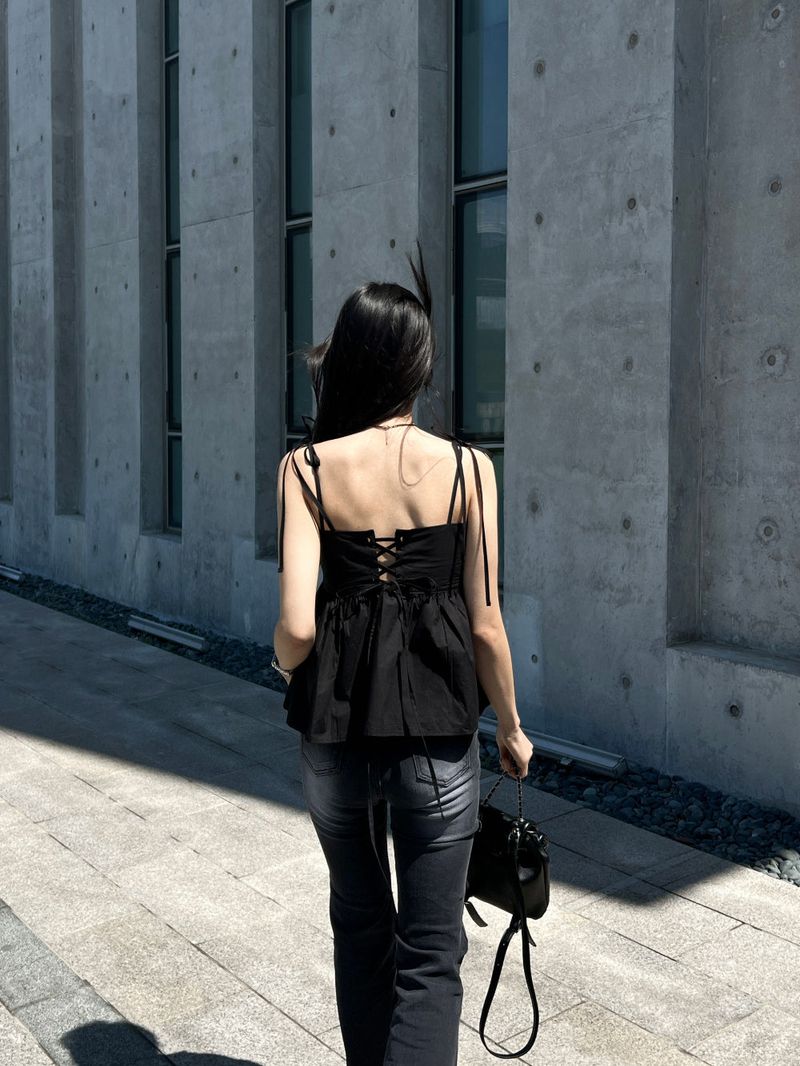 Gradient Washed High Waist Span Long Bootcut Denim Pants (Black)