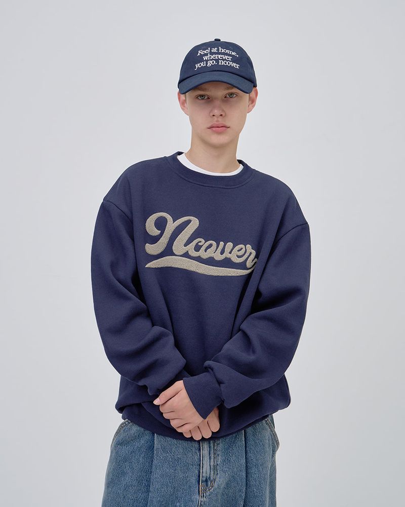  SCRIPT LOGO SWEAT SHIRTS - NAVY