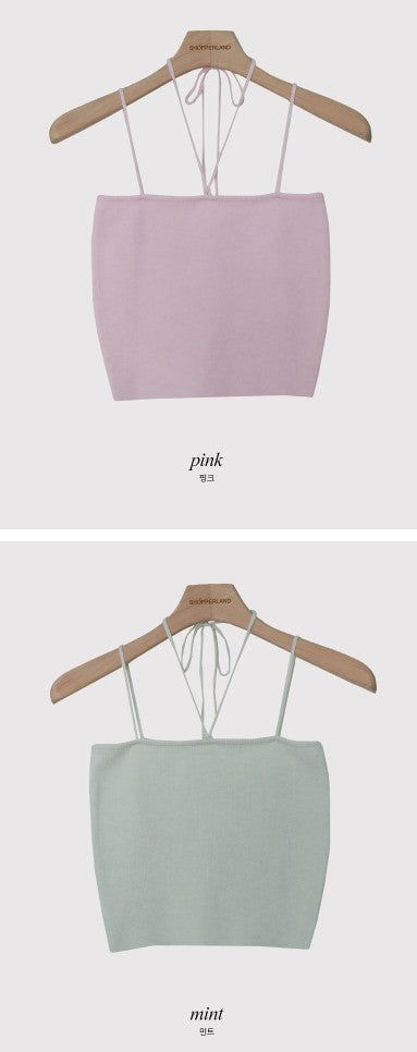 JN Halter Strap Knit Sleeveless (5color)