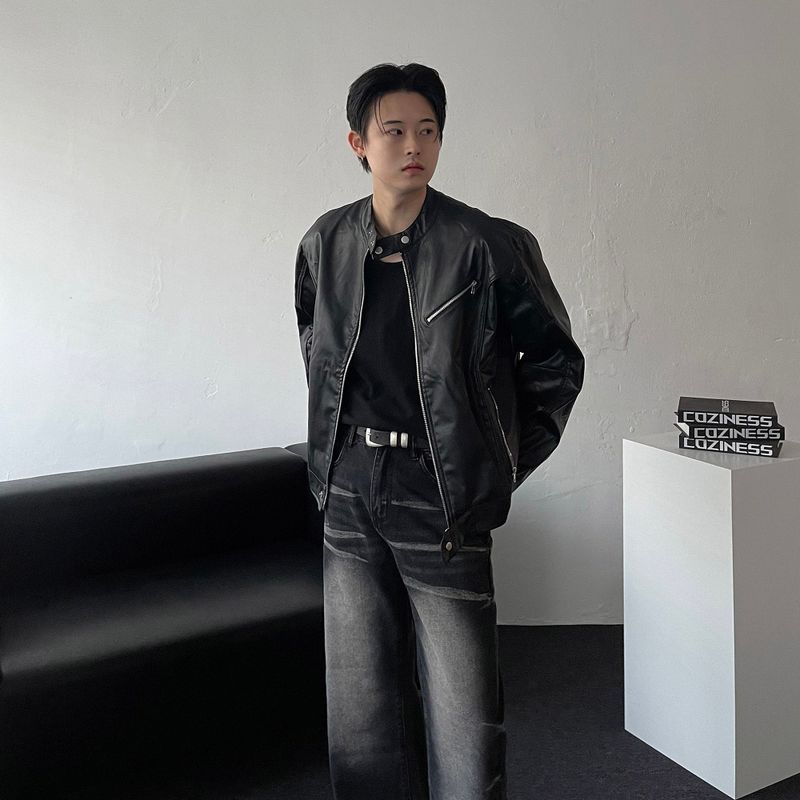 RU23118 Buffing Leather Jacket (2 colors)