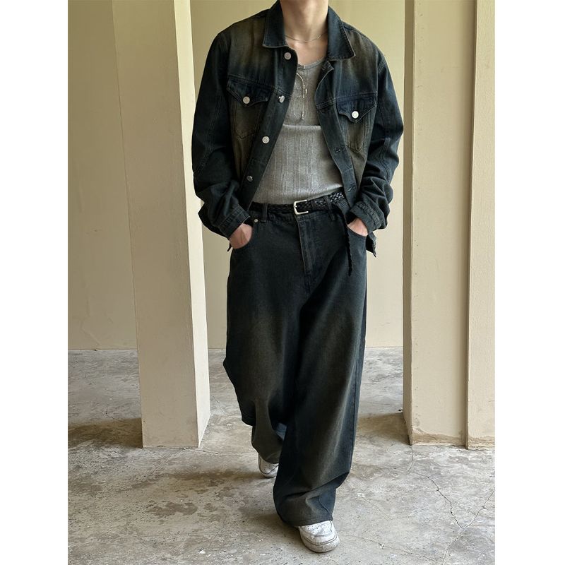 [SET UP가능] Tin wahing denim jacke