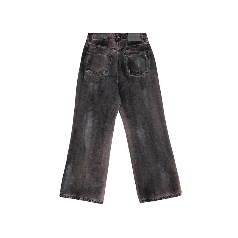 Oil-Washed Denim Pants