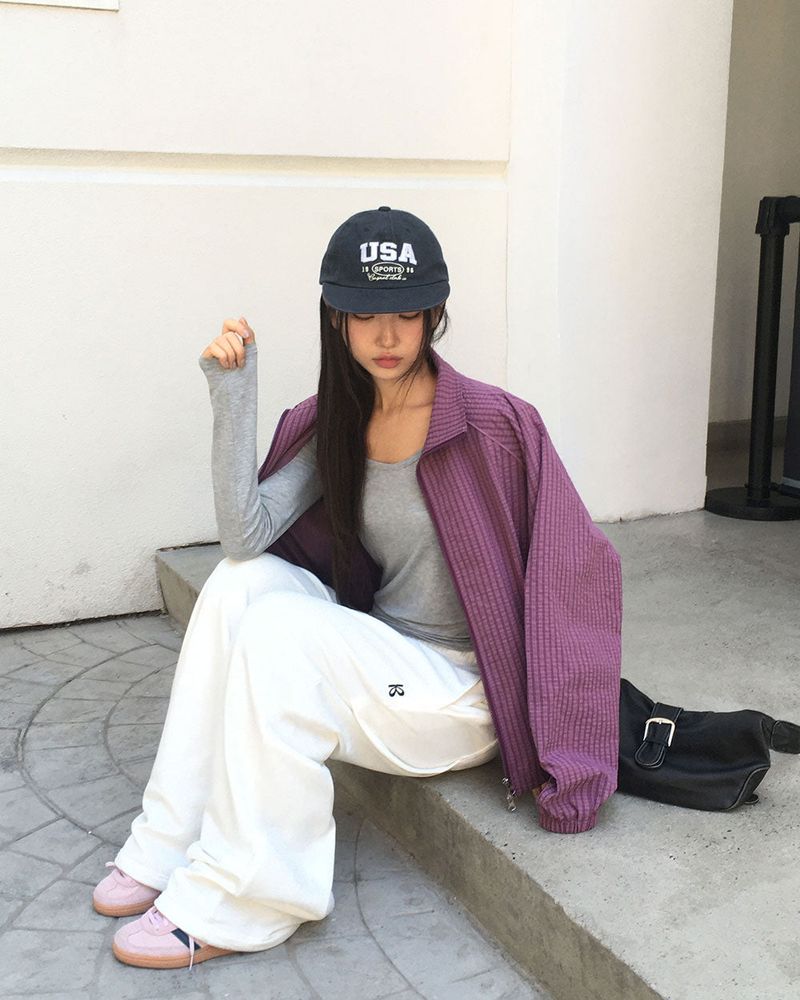 [ORIGINAL] Piping Half-Neck Windbreaker