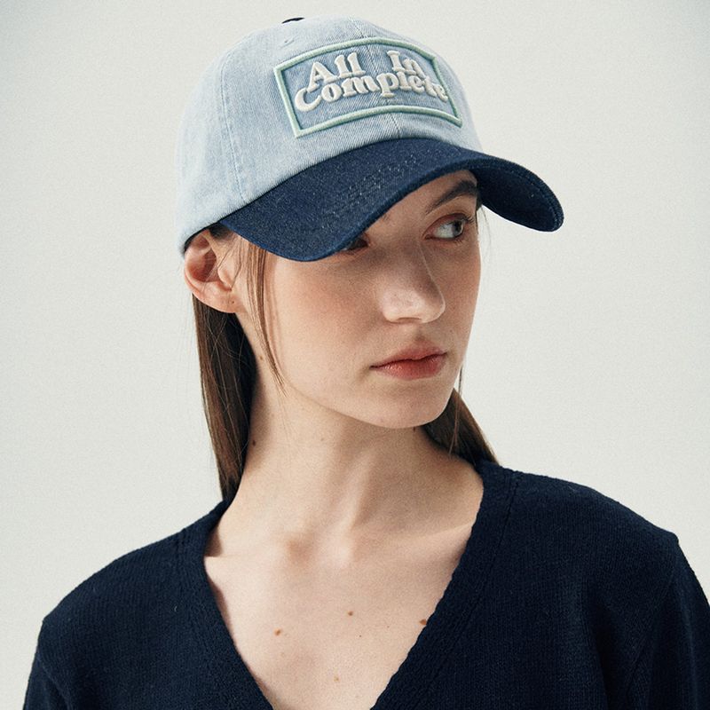 ALLINCOMPLETE（オールインコンプリート）の「ムーンロゴボールキャップ (Denim Two Tone)（帽子）」
