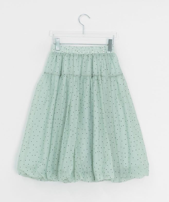 Chitoa Dot Chiffon Balloon Midi Skirt