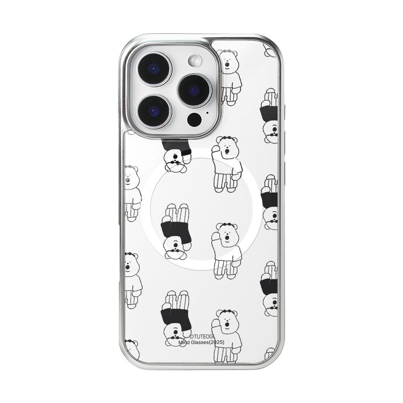 TUTEOGI(トゥトギ)の「TUTEOGI ‘ Mind Glasses’ Magnet Ring case (silver frame)(Smartphone Accessories)」
