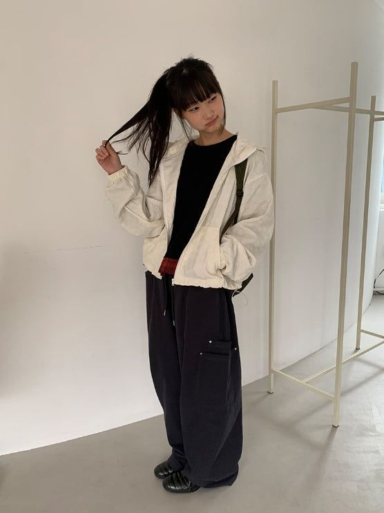 Hibamp Wide Cargo Banding Pants