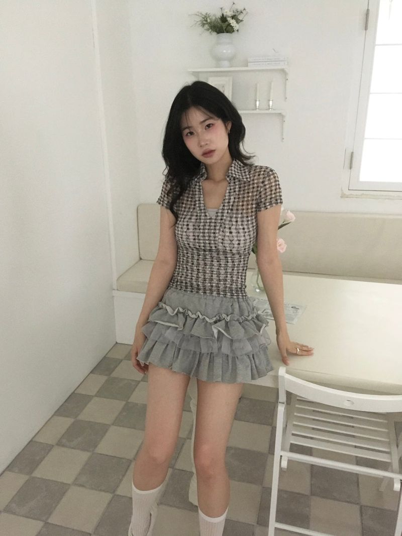 Terrycloth Ruffle Skirt