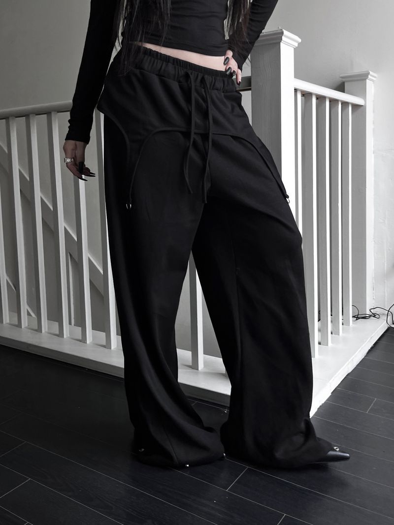D-ring snap wide pants (2color)