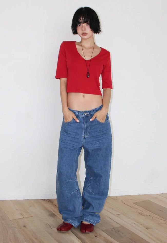 DEEP V HALF TEE