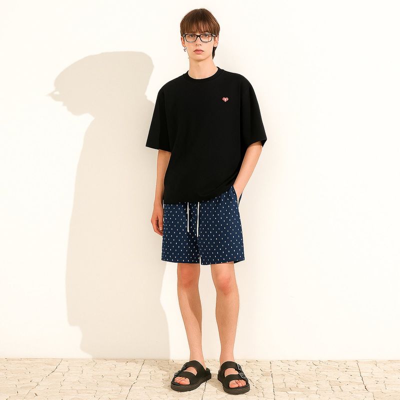 ハートバイカーパッチTシャツ ブラック(MAN)