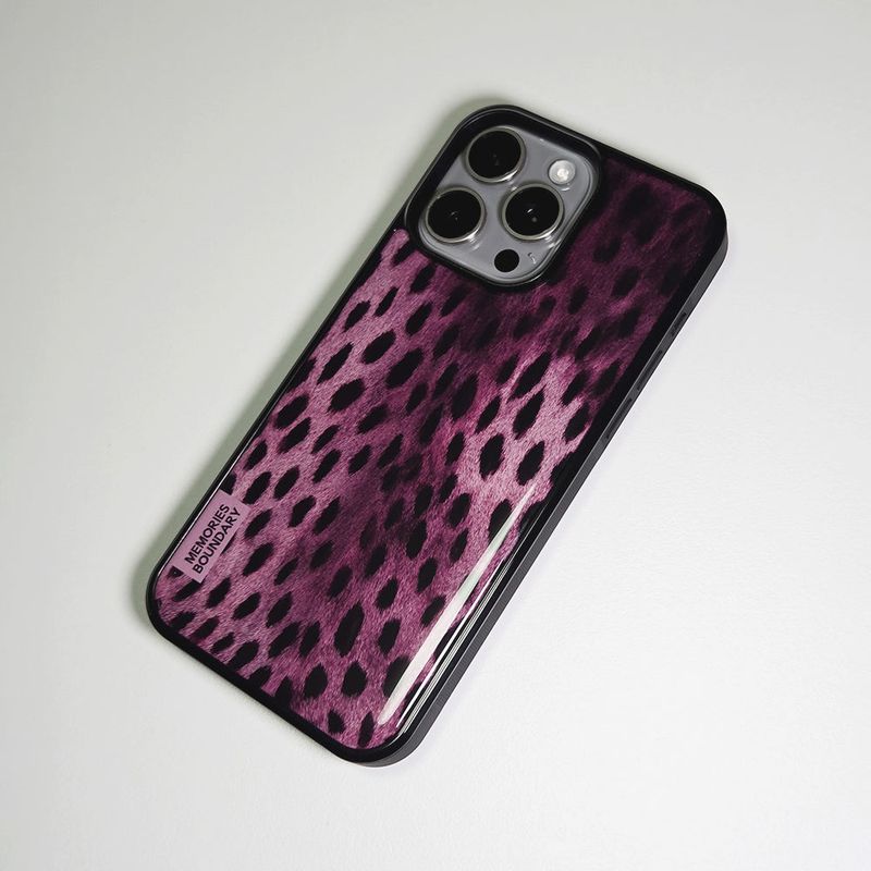 Wild Luxe Leopard Phone Case Berry (BK_Epoxy)