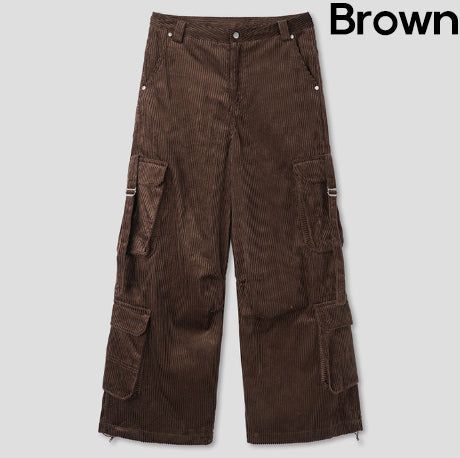 Tex double cargo strap corduroy pants