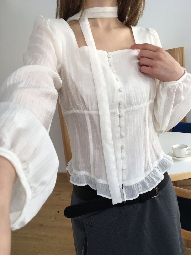 First love tie blouse