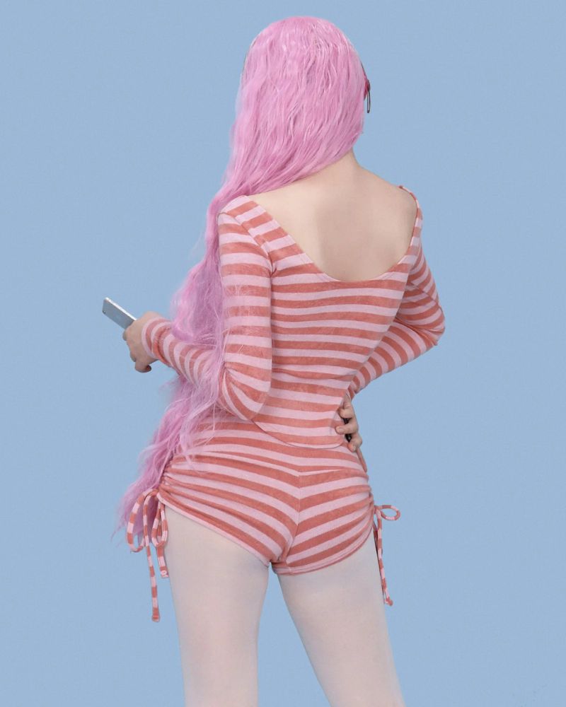 lilly striped crop knit top (3color)