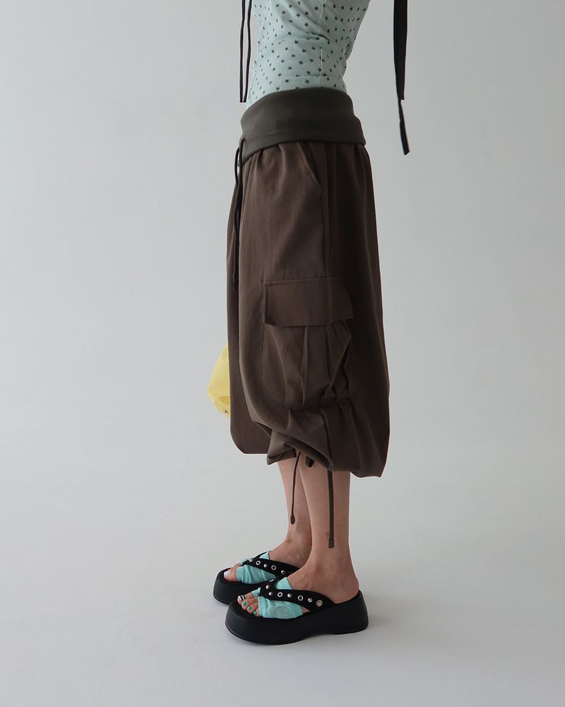 Rollup Cargo Bermuda Harem Capri Pants