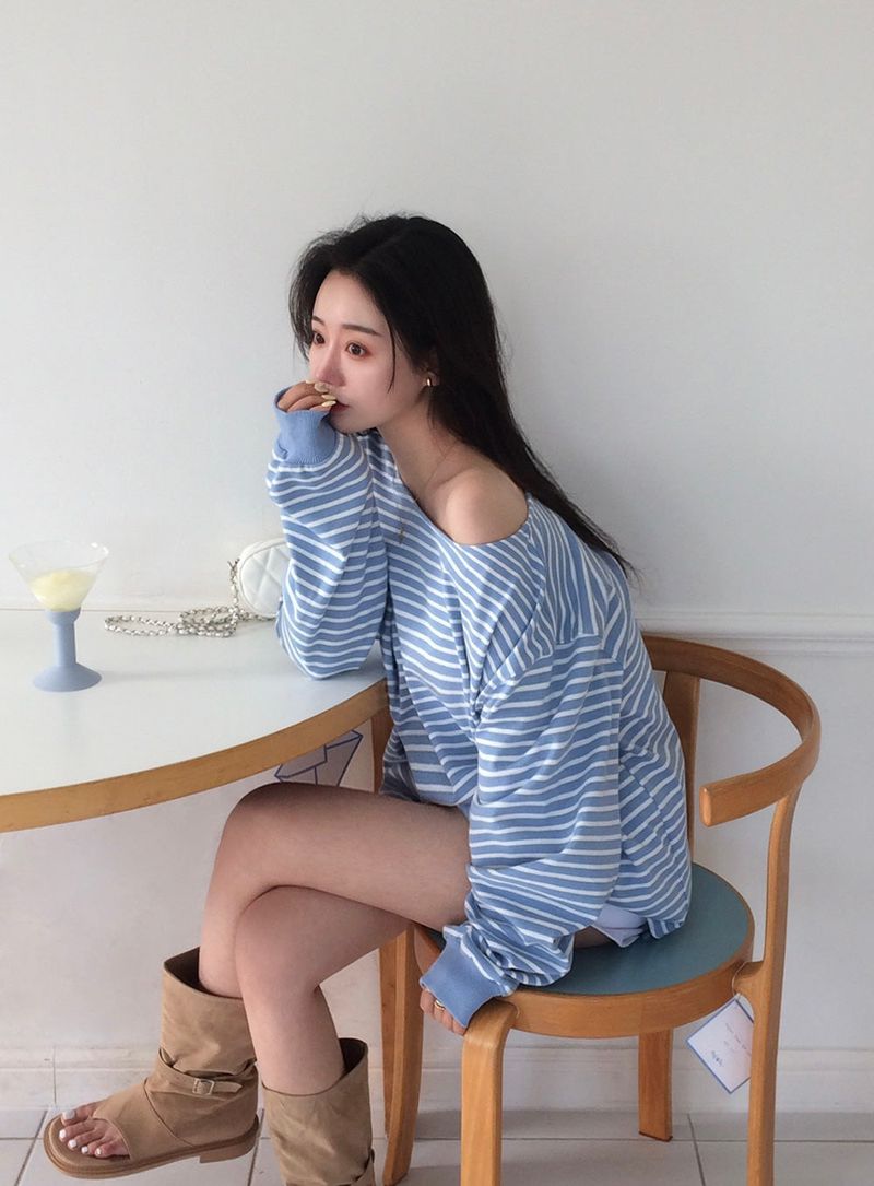 BEIDELLI（ベイデリー）の「[MADE] ダーリング, ストライプワンショルダートレーナー（トップス）」
