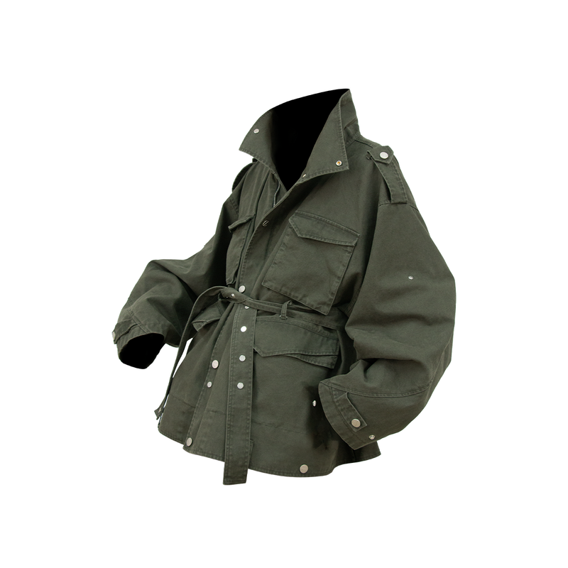 RELABEL (Dream Tailor) Adjustable Length Multi-Style Washed Distressed M65 Jacket