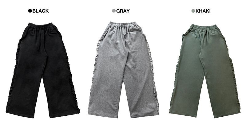 Midweek Ease Belt Loop Side Frill Training Long Pants (3 colors)