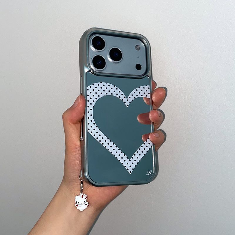 [MADE] HEART DOT PHONE CASE (black mirror bumper)