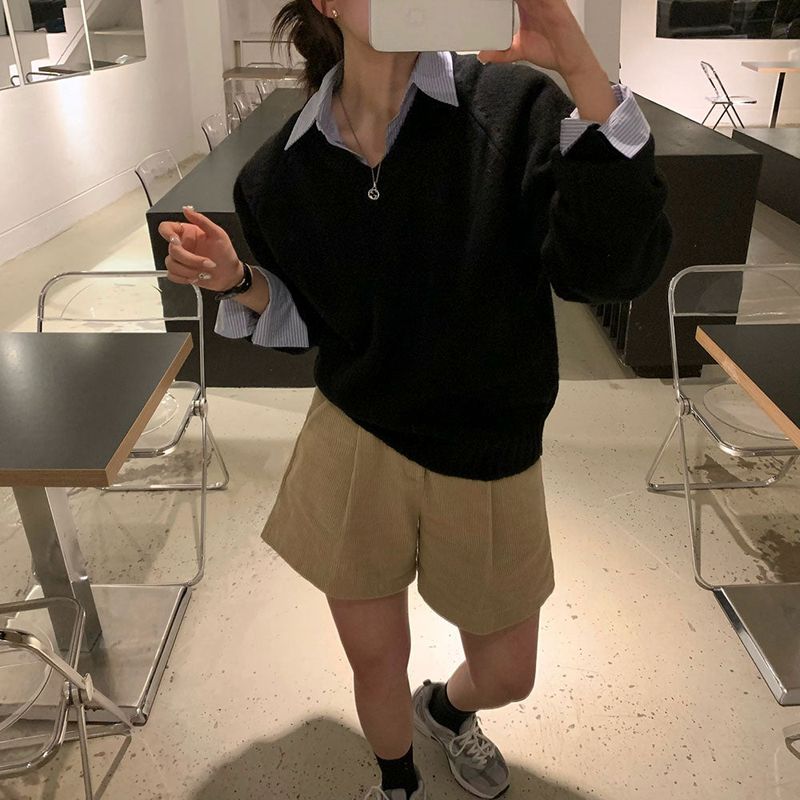 Madeleine Corduroy Pintuck Shorts