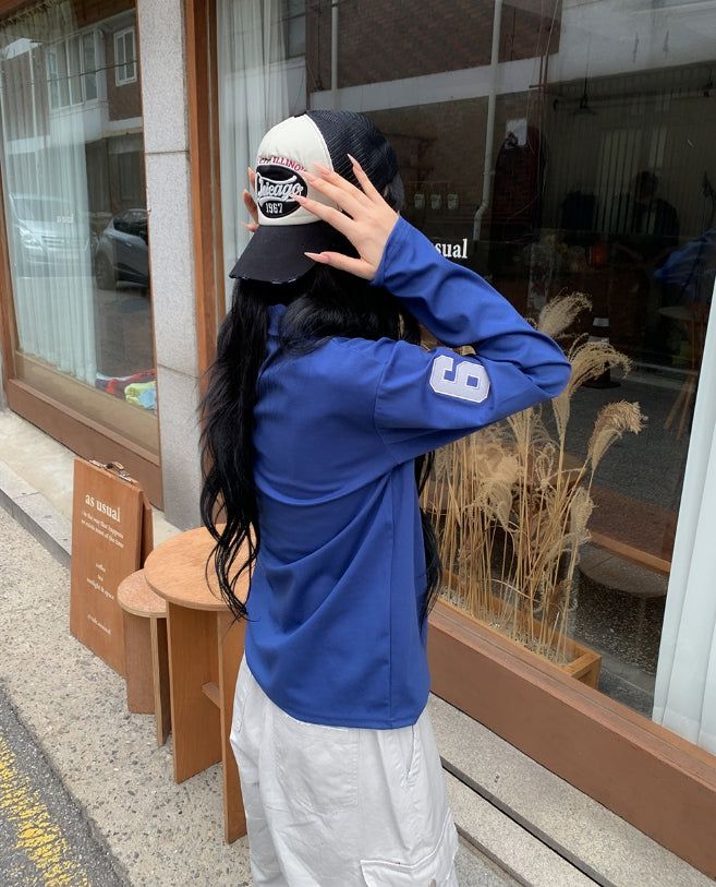 Horse Numbering PK Collar Long Sleeve Tee
